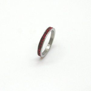 NEW Stainless Steel Red (July) Eternity Ring
